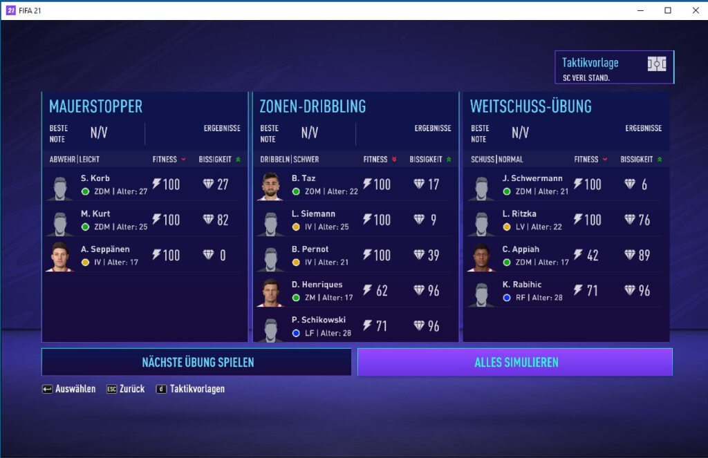 Fifa Training optimieren 2